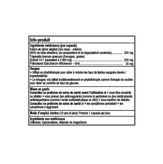 Policosanol 20 mg avec fenugrec et esters de stérols végétaux - 120 gélules végétales