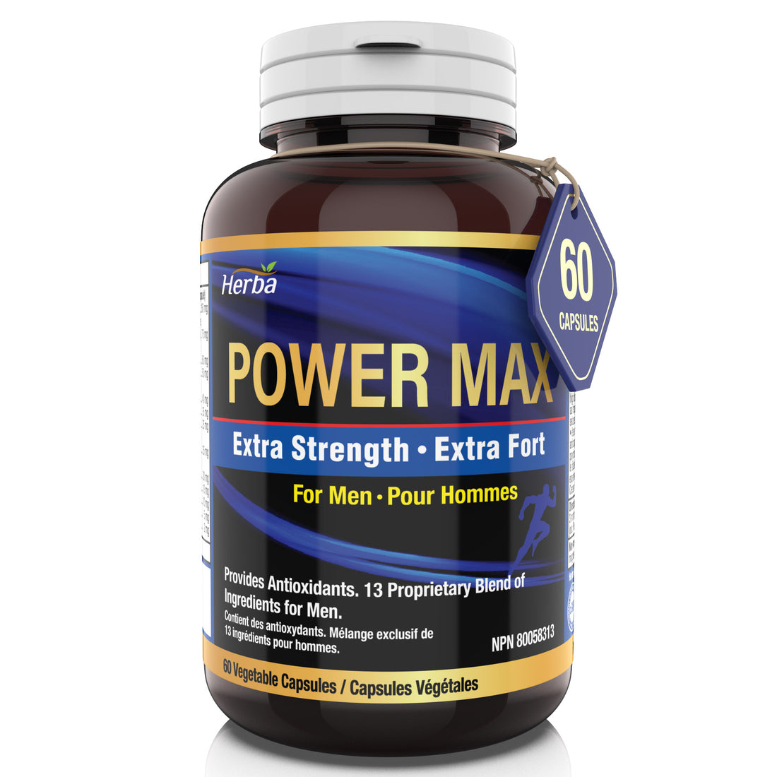 Puissance Max - 60 capsules | Tongkat Ali, Maca, Tribulus, Panax Ginseng et 9 autres ingrédients