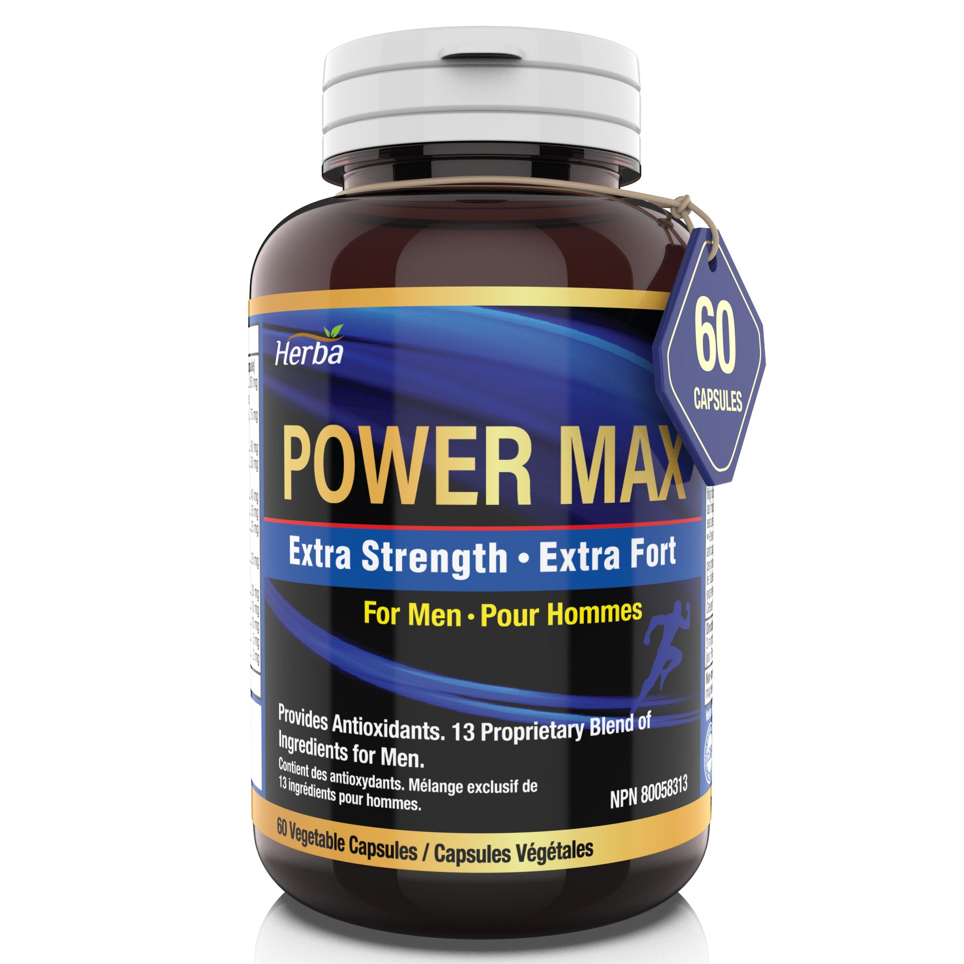 Power Max - 60 Capsules | Tongkat Ali, Maca, Tribulus, Panax Ginseng and 9 Other Ingredients