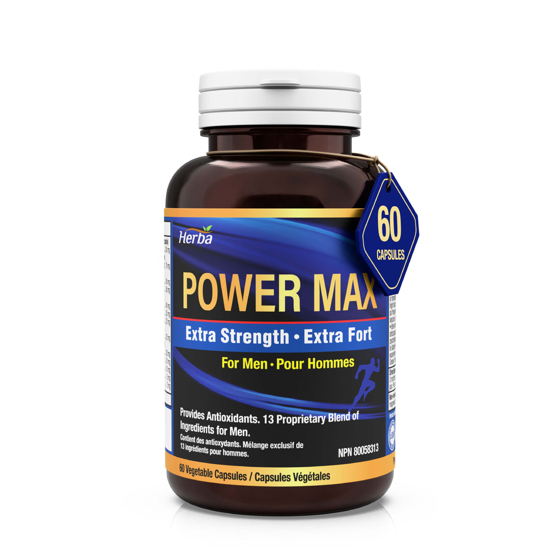 Power Max - 60 Capsules | Tongkat Ali, Maca, Tribulus, Panax Ginseng and 9 Other Ingredients
