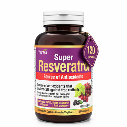 Complément de Resvératrol - 120 capsules | Trans-resvératrol avec échinacée, quercétine, extrait de pépins de raisin et aronia