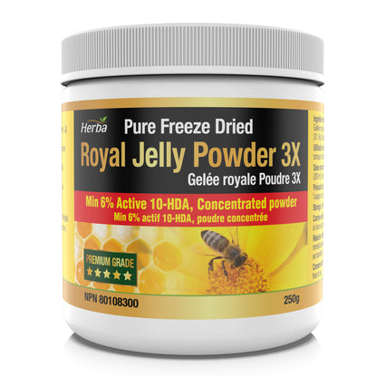 Poudre de Gelée Royale 250g | Fabriqué au Canada