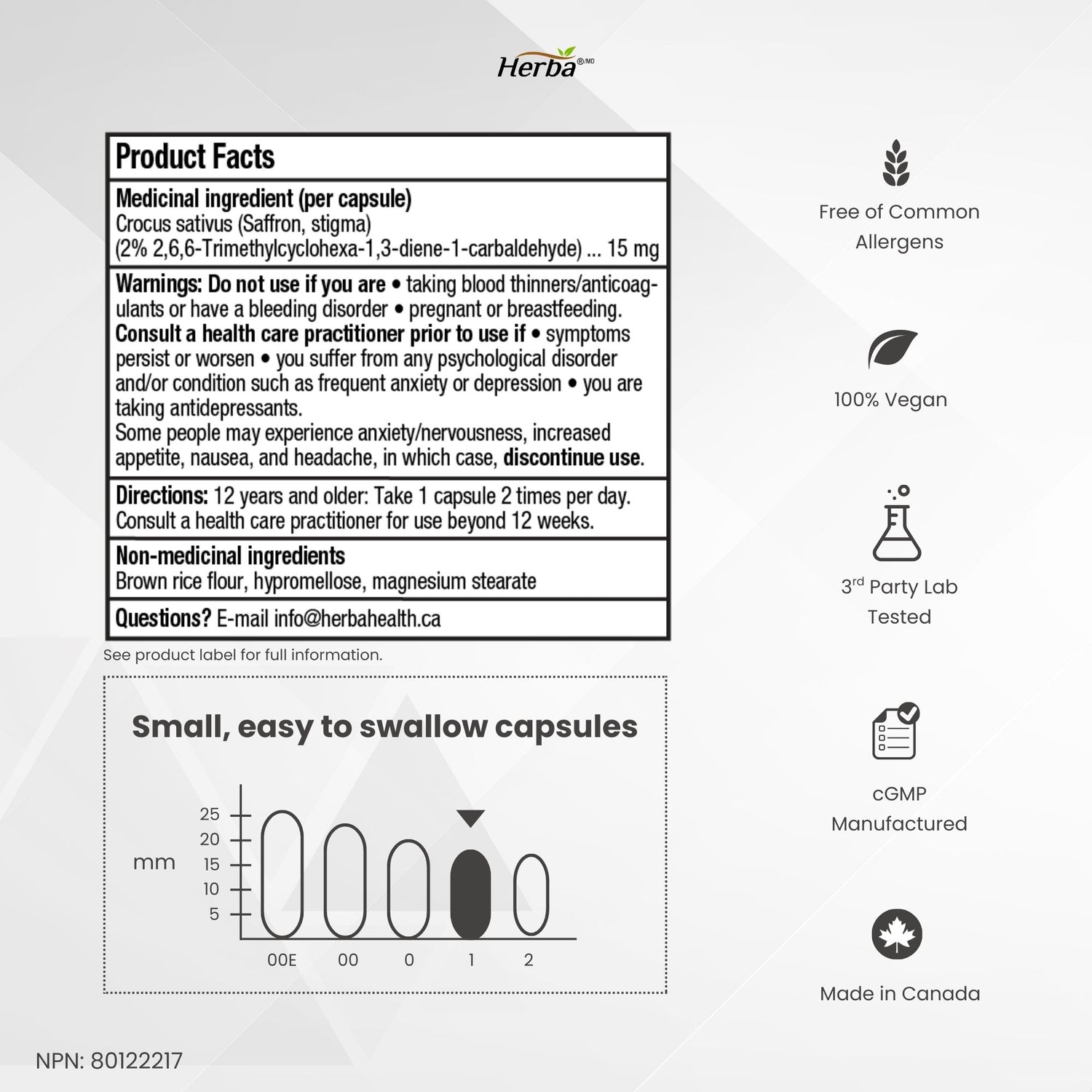Complément de safran - 90 capsules | Extrait de Safran Standardisé à 2% Safranal