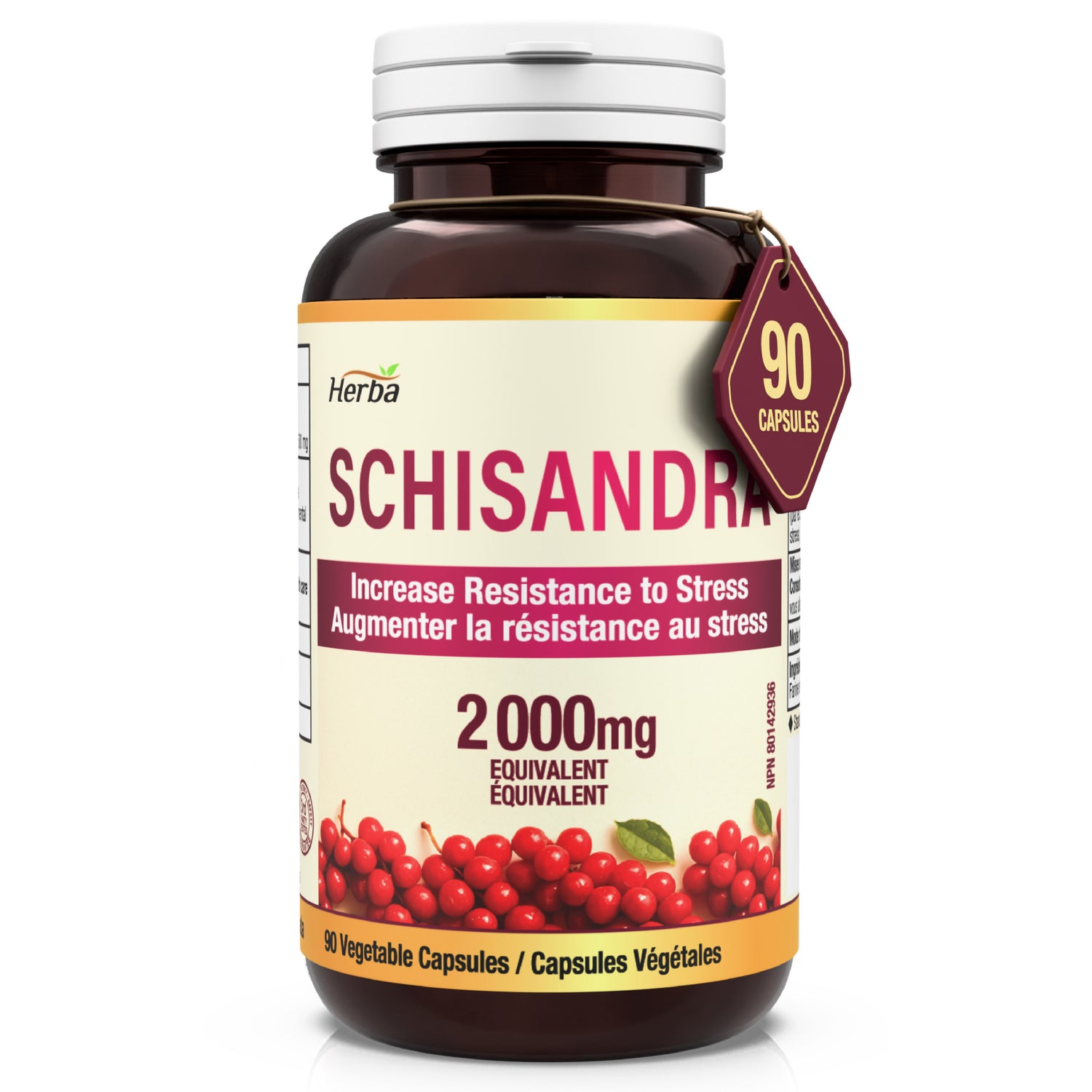 Schisandra Supplement – 90 Capsules | 4:1 Extract – 2,000mg Equivalent Schisandra Berry | Made in Canada