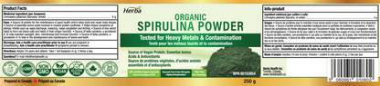 Organic Spirulina Powder 250g - 100% Organic &amp; Made in Canada