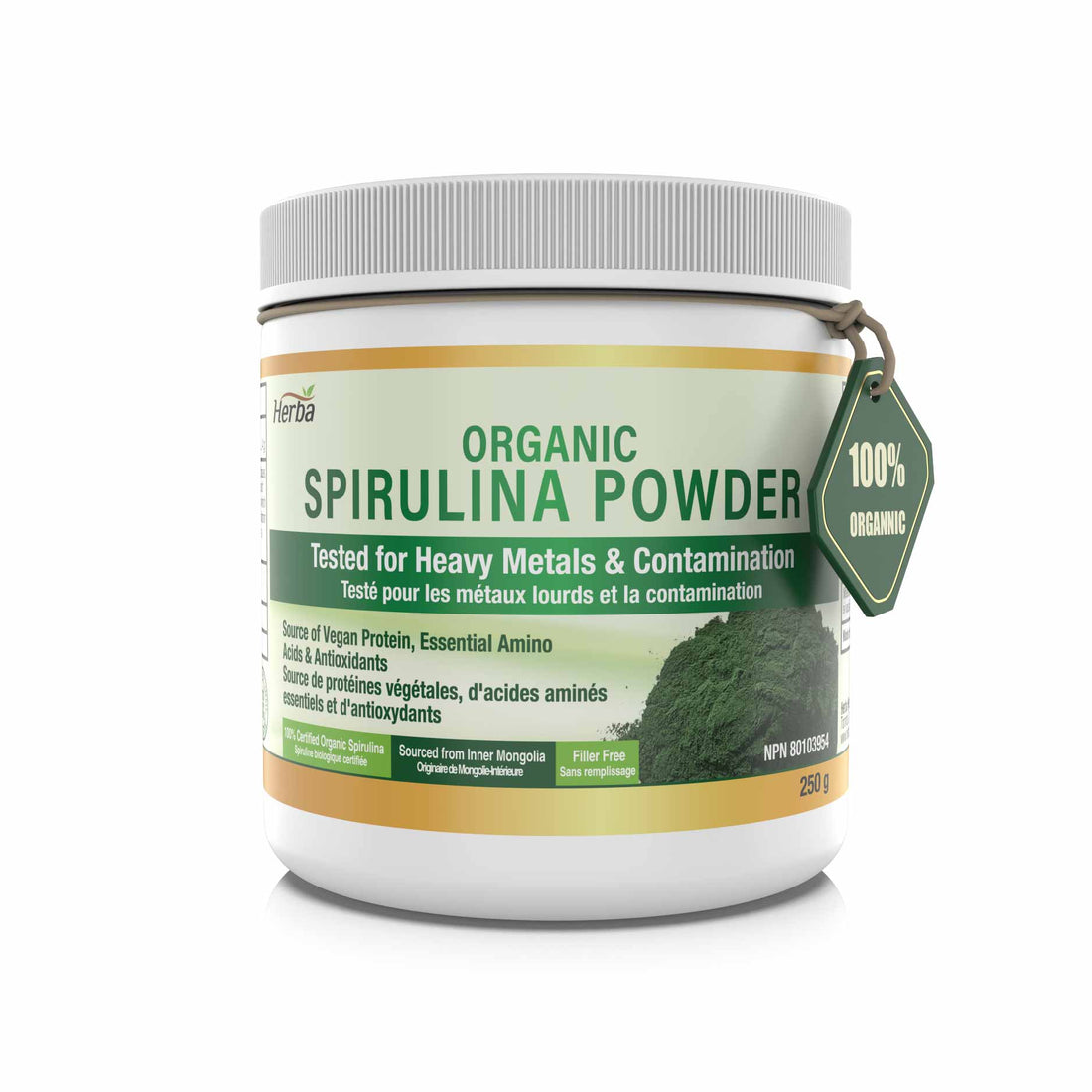 Organic Spirulina Powder 250g - 100% Organic &amp; Made in Canada
