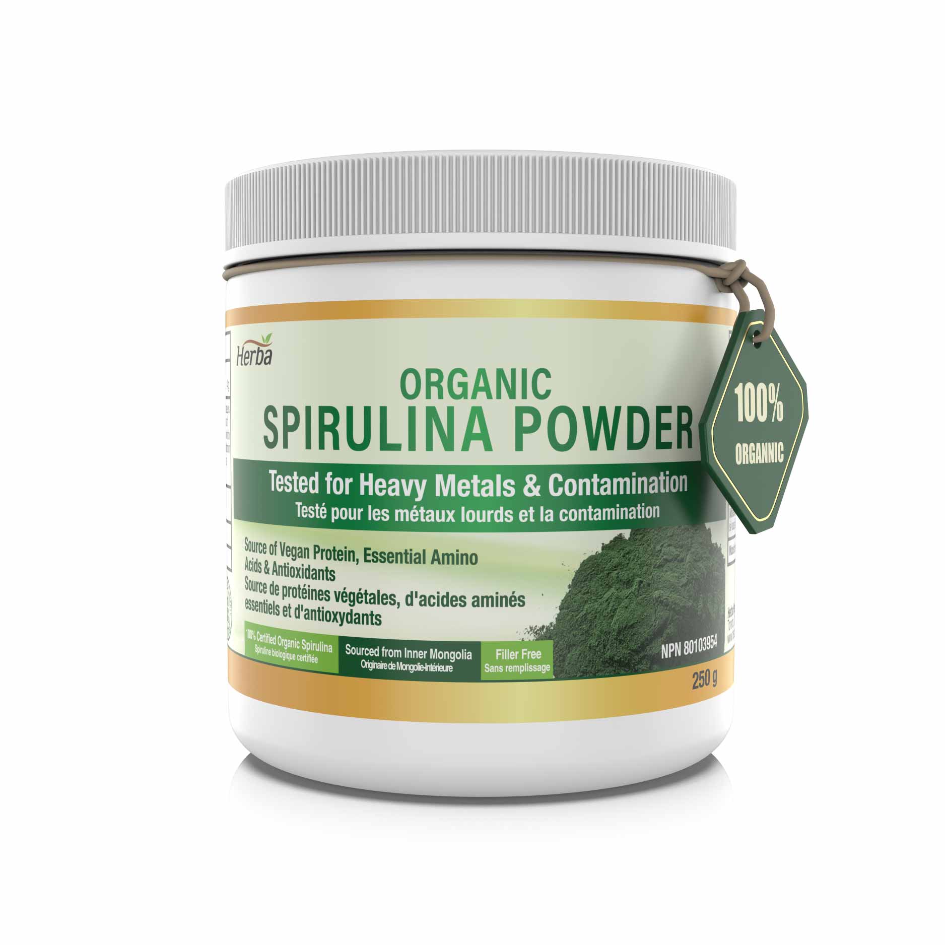 Organic Spirulina Powder 250g - 100% Organic &amp; Made in Canada