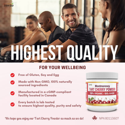 Montmorency Tart Cherry Powder – 150g | 100% Organic | Made in Canada