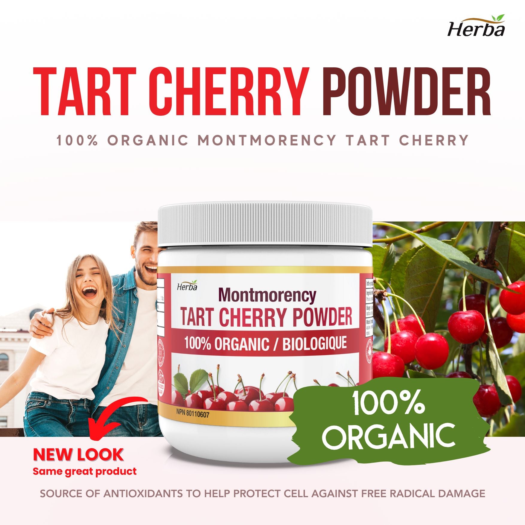 Montmorency Tart Cherry Powder – 150g | 100% Organic | Made in Canada