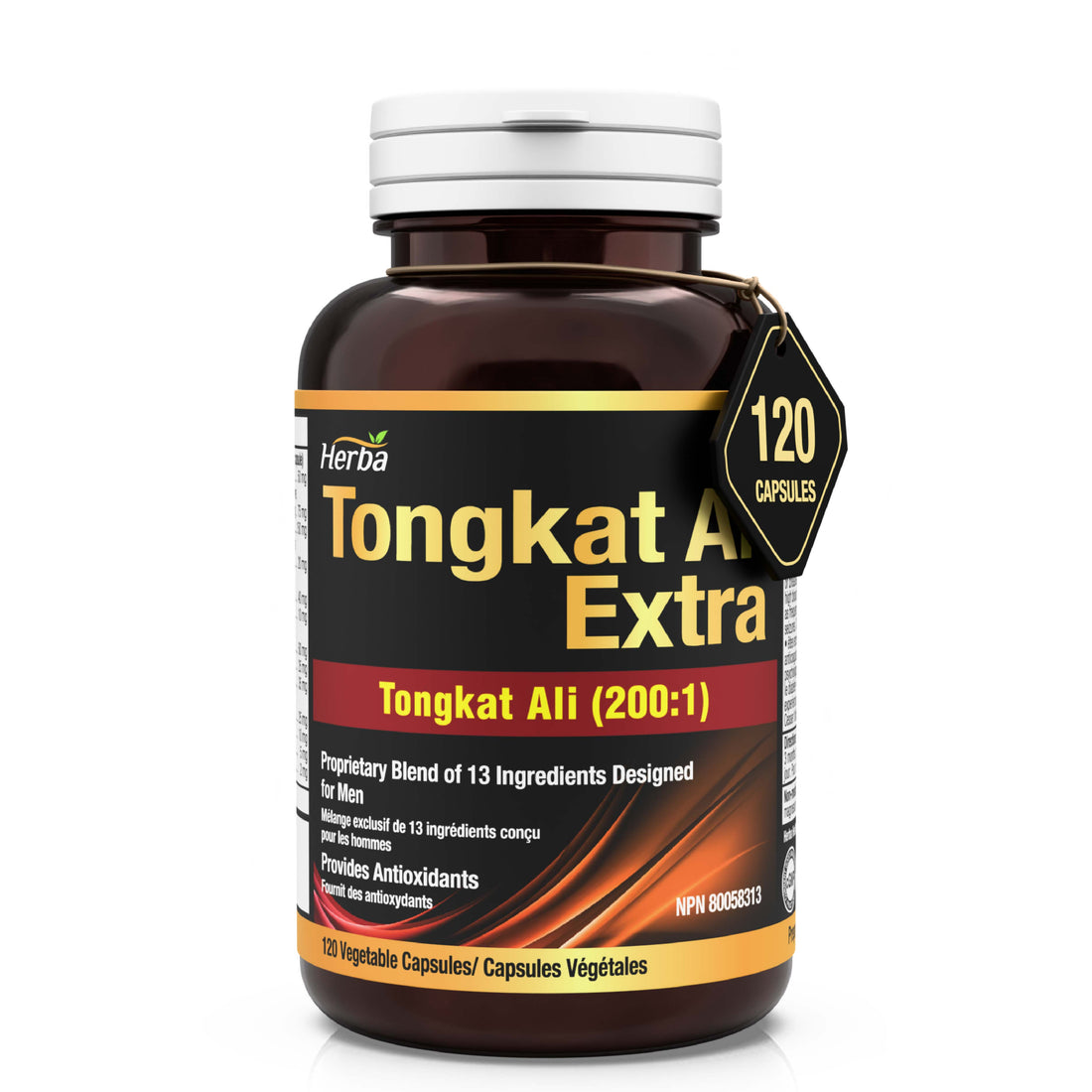 Supplément Tongkat Ali 200:1 - Fabriqué au Canada | 120 Capsules | Mélange exclusif comprenant 10 000 mg d&