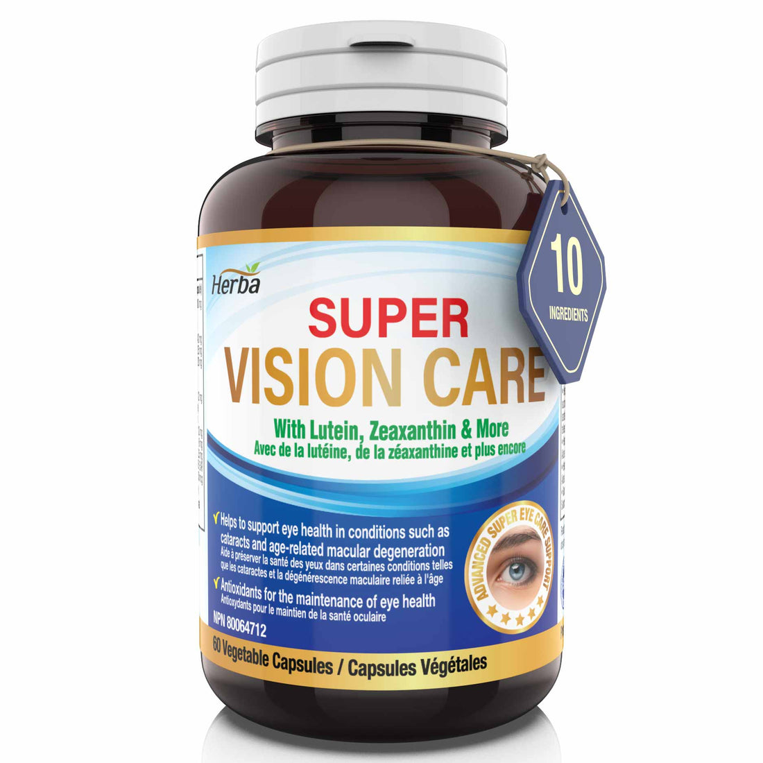 Vision Care Eye Vitamins with Lutein and Zeaxanthin Supplement – 60 Capsules