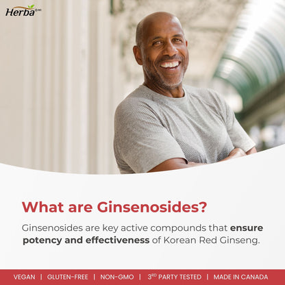 Korean Red Ginseng Extract Capsules – 5:1, 2500mg Equivalent | 120 Vegetable Capsules