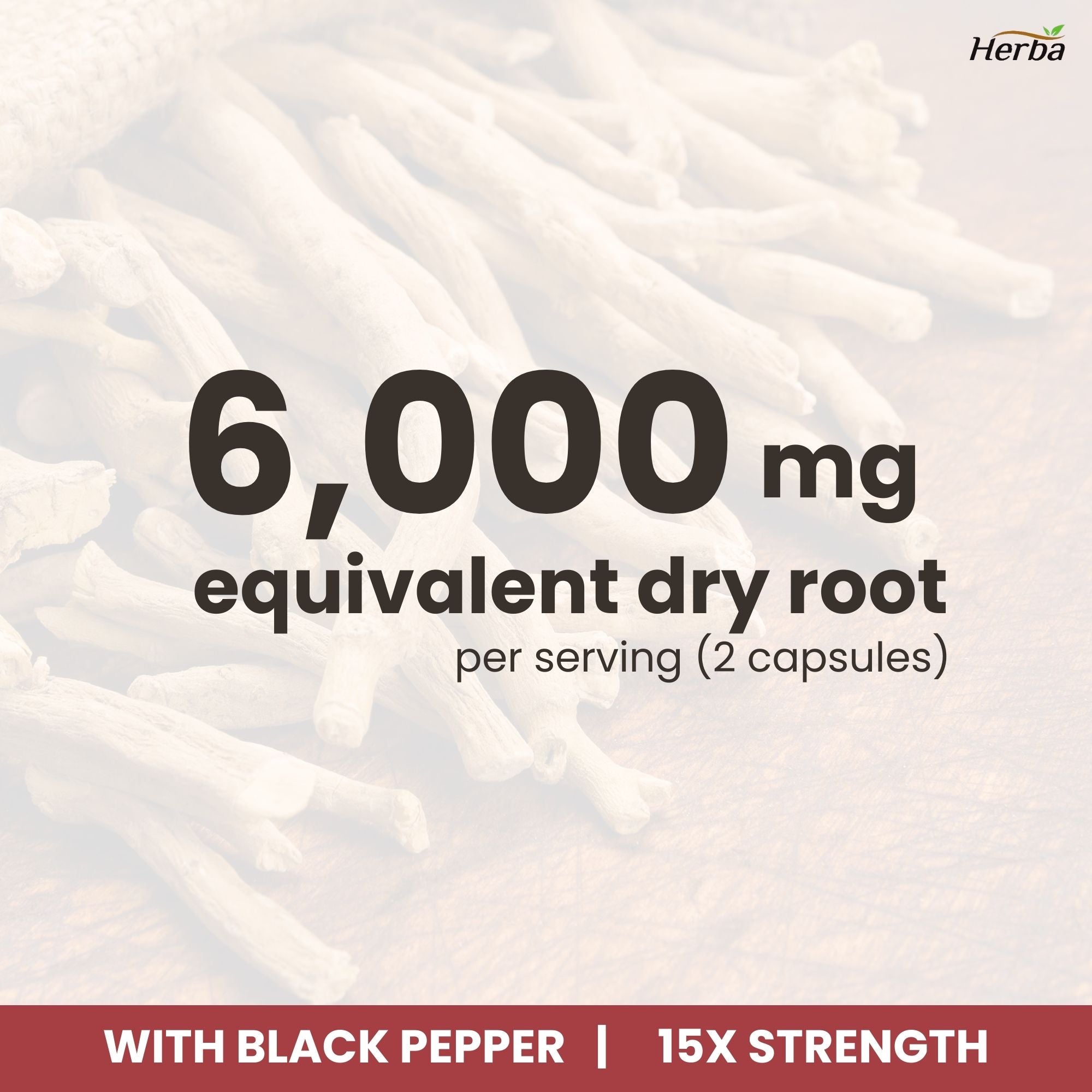 Ashwagandha Supplement - 150 Capsules | Made in Canada | 6000mg Dry Powder Equivalent Per Day