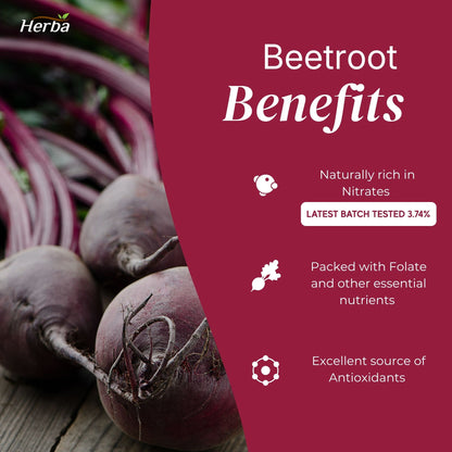 Supplément de racine de betterave biologique - 180 Capsules | Équivalent à 10 000 mg - Extrait de betterave 20:1 | Fabriqué au Canada