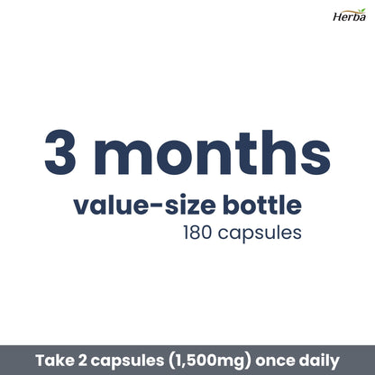 Herba Glycine Supplement 750mg - 180 Capsules - &gt;99% Ultra Pure Glycine Capsules | Made in Canada