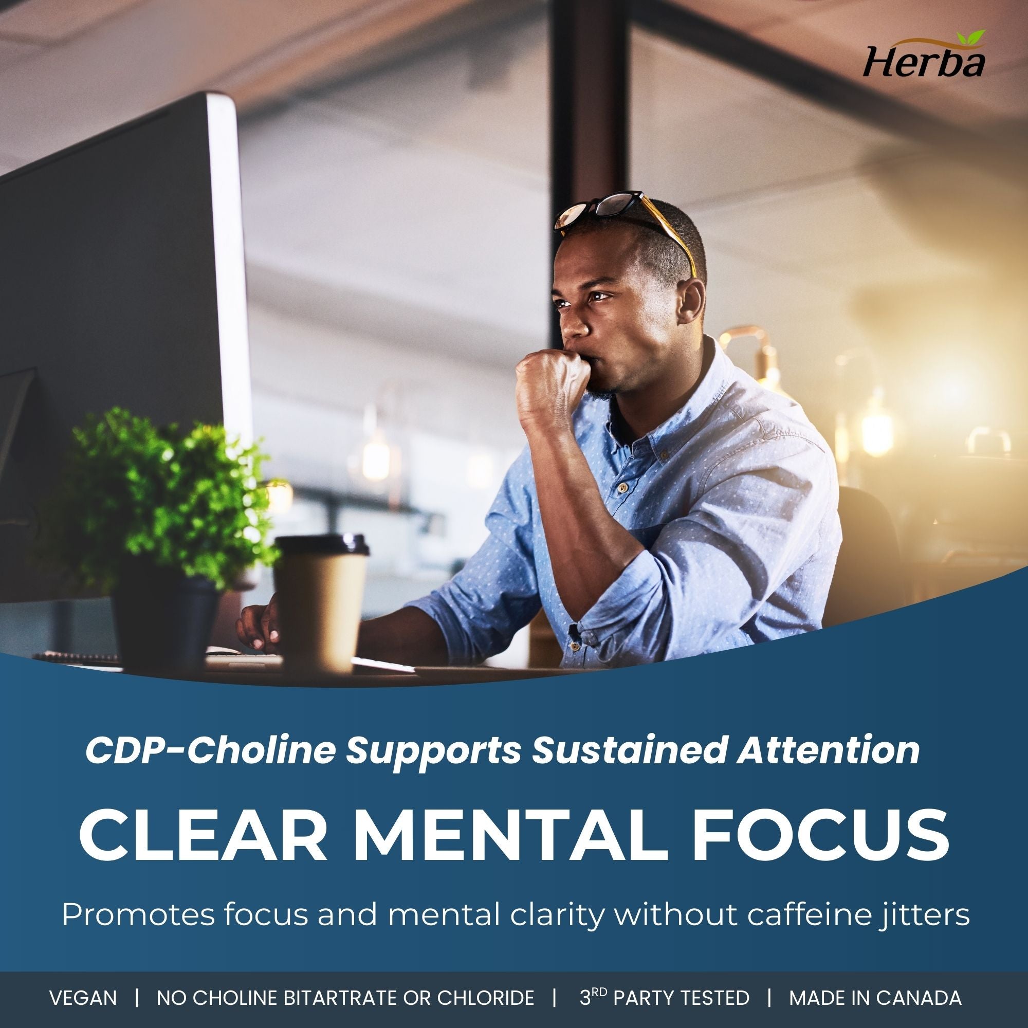 Citicoline Supplement 250mg – 90 Capsules | &gt;98% Ultra Pure CDP Choline | Made in Canada