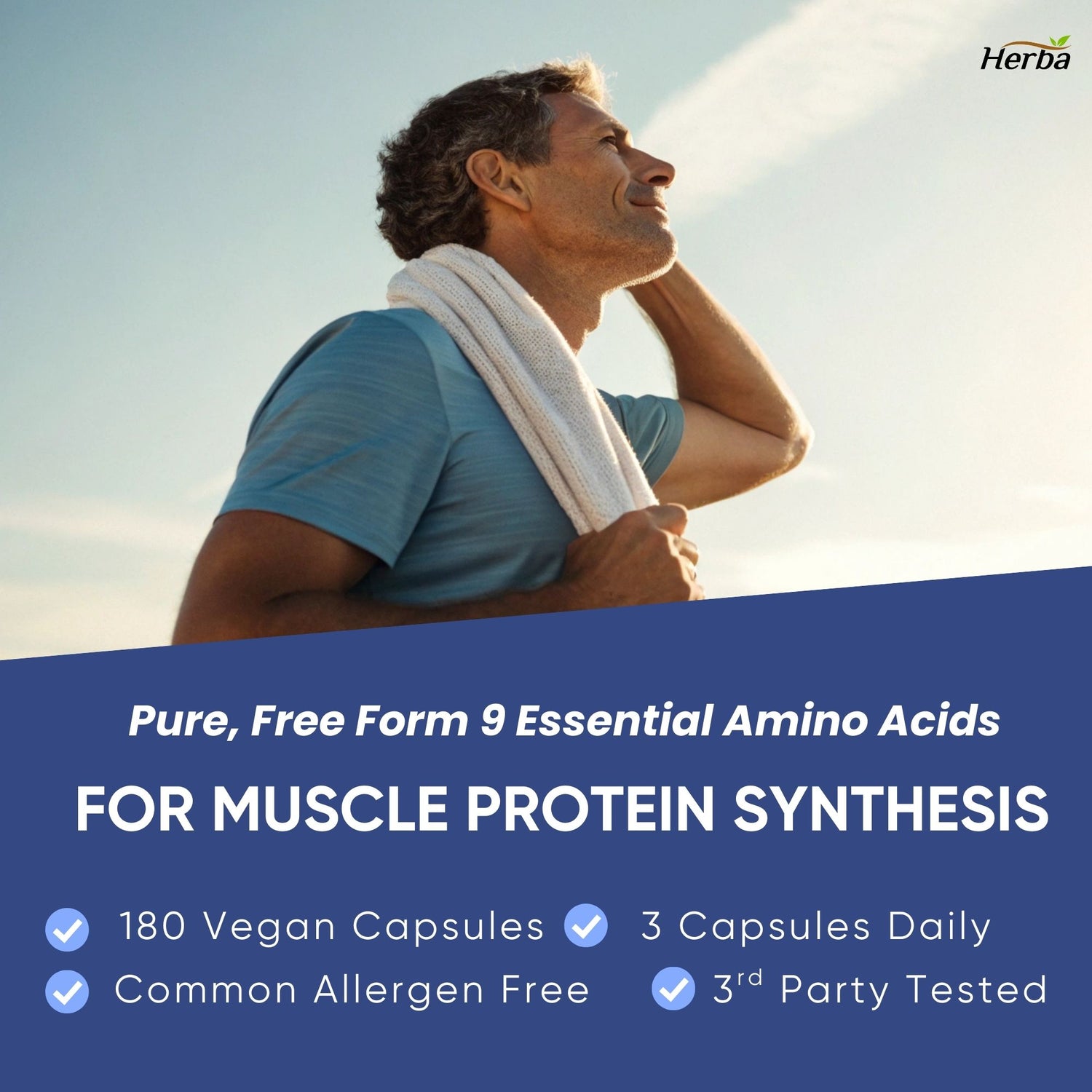 Essential Amino Acids Supplement – 180 Capsules | All 9 EAA Supplement in Free Form | Made in Canada