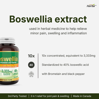 Boswellia Serrata Capsules with Bromelain Supplement - 120 Capsules