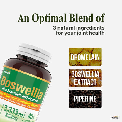 Boswellia Serrata Capsules with Bromelain Supplement - 120 Capsules