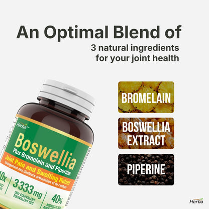 Boswellia Serrata Capsules with Bromelain Supplement - 120 Capsules