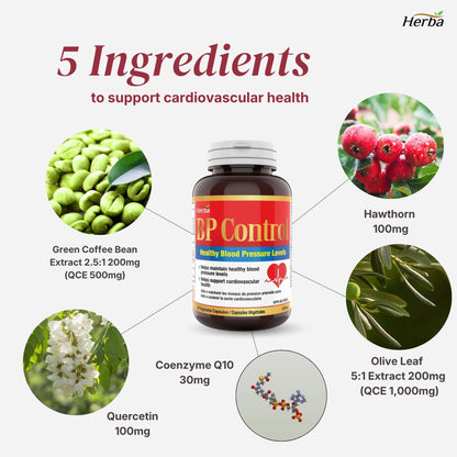 Contrôle de la pression sanguine - 90 capsules | Supplément de soutien de la pression sanguine