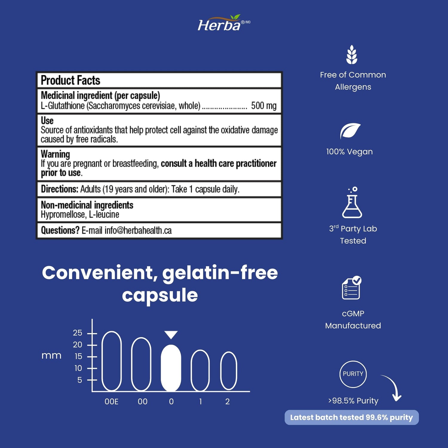 Buy Glutathione Supplements 500mg - Made in Canada | 60 Vegetable Capsules Herba Buy Glutathione Supplements 500mg - Made in Canada | 60 Vegetable Capsules Herba