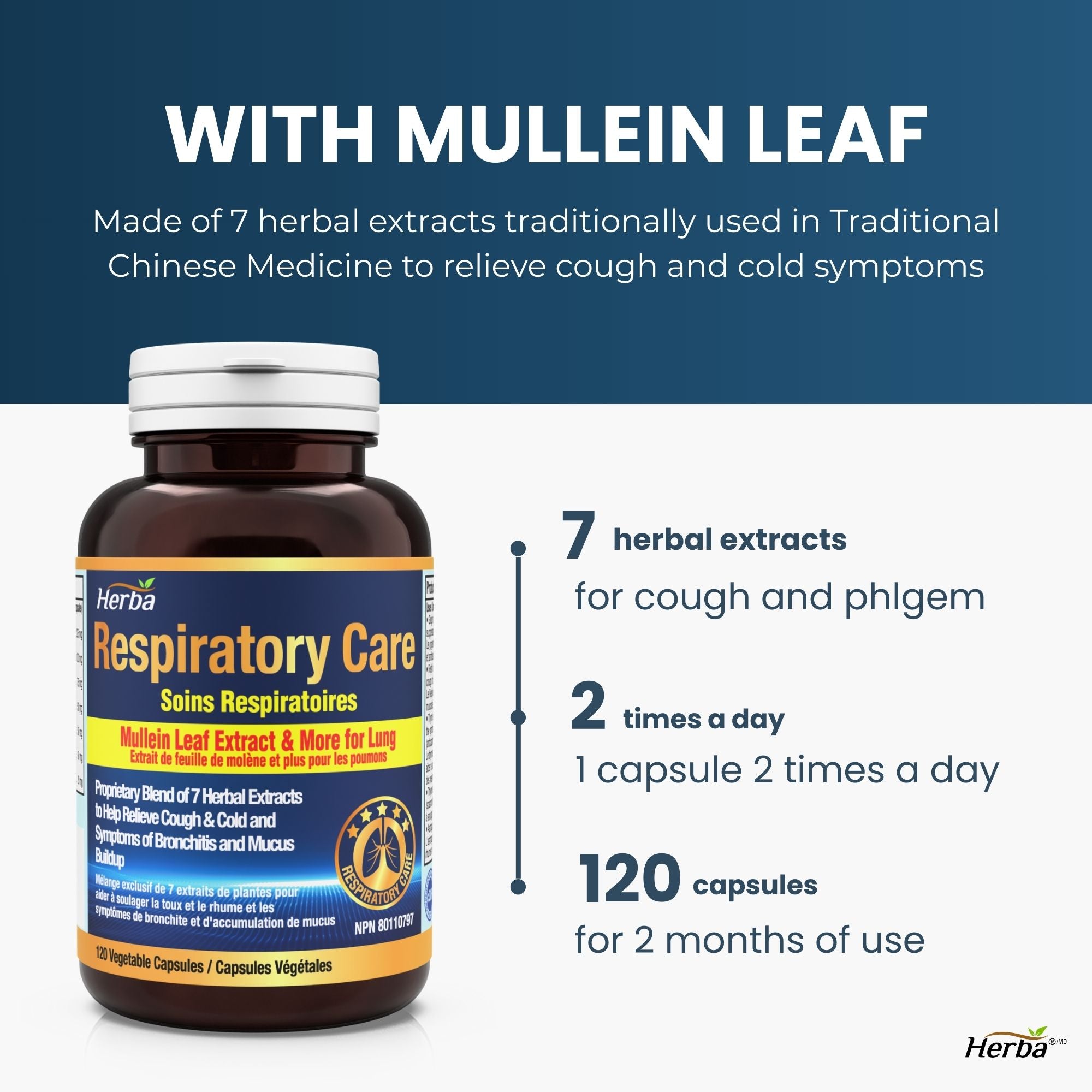 Buy Herba Respiratory Care - 120 Capsules | Lung Supplement with