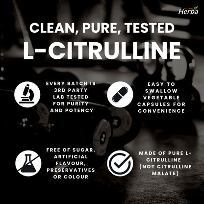 Supplément L-Citrulline 750 mg – 180 Gélules Végétales | Fabriqué au Canada