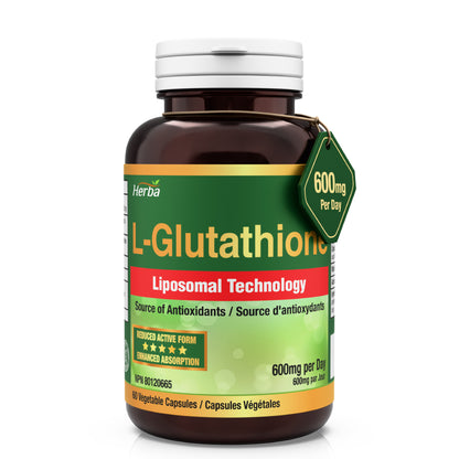 Supplément de glutathion liposomal - 600 mg par jour | 60 capsules végétales