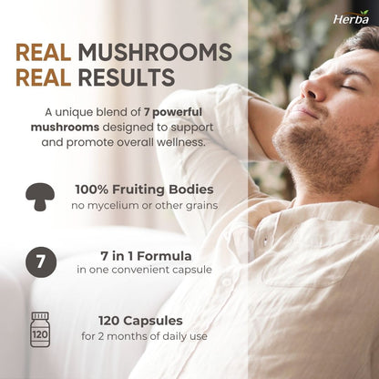 Mushroom Complex Supplements – 120 Capsules