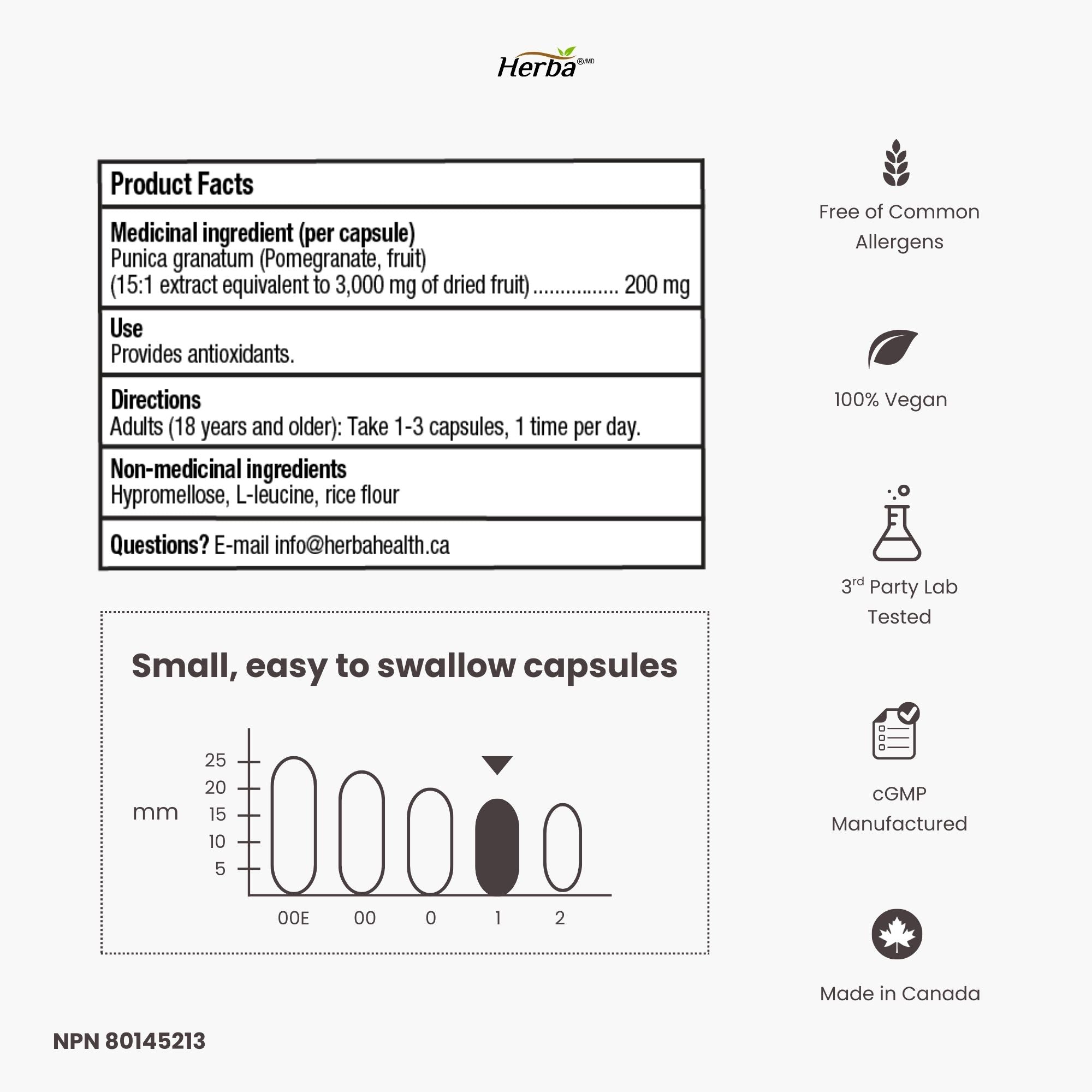 Pomegranate Supplement 3000mg – 180 Capsules | 40% Ellagic Acid | Made in Canada