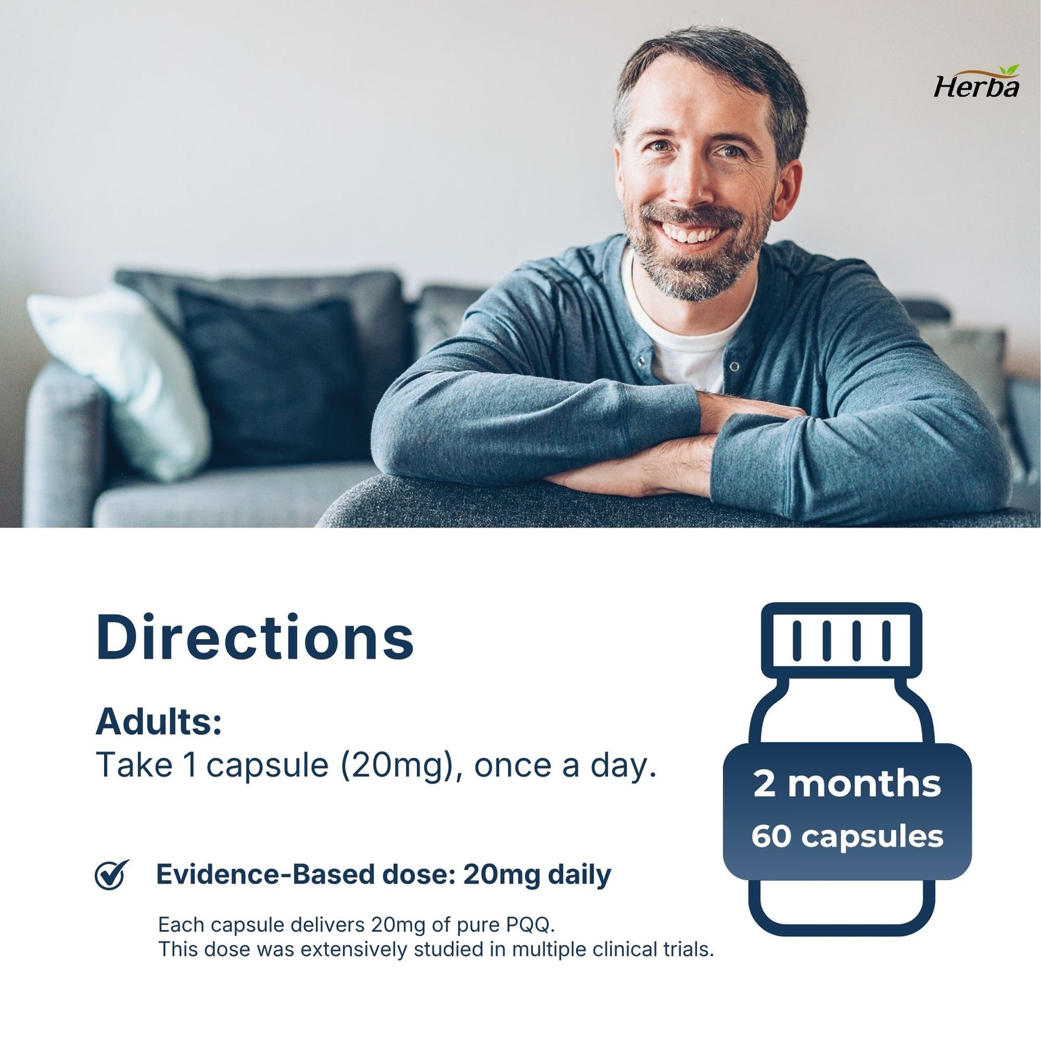 PQQ Supplement 20mg - 60 Capsules | Made in Canada