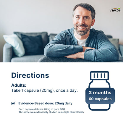 PQQ Supplement 20mg - 60 Capsules | Made in Canada