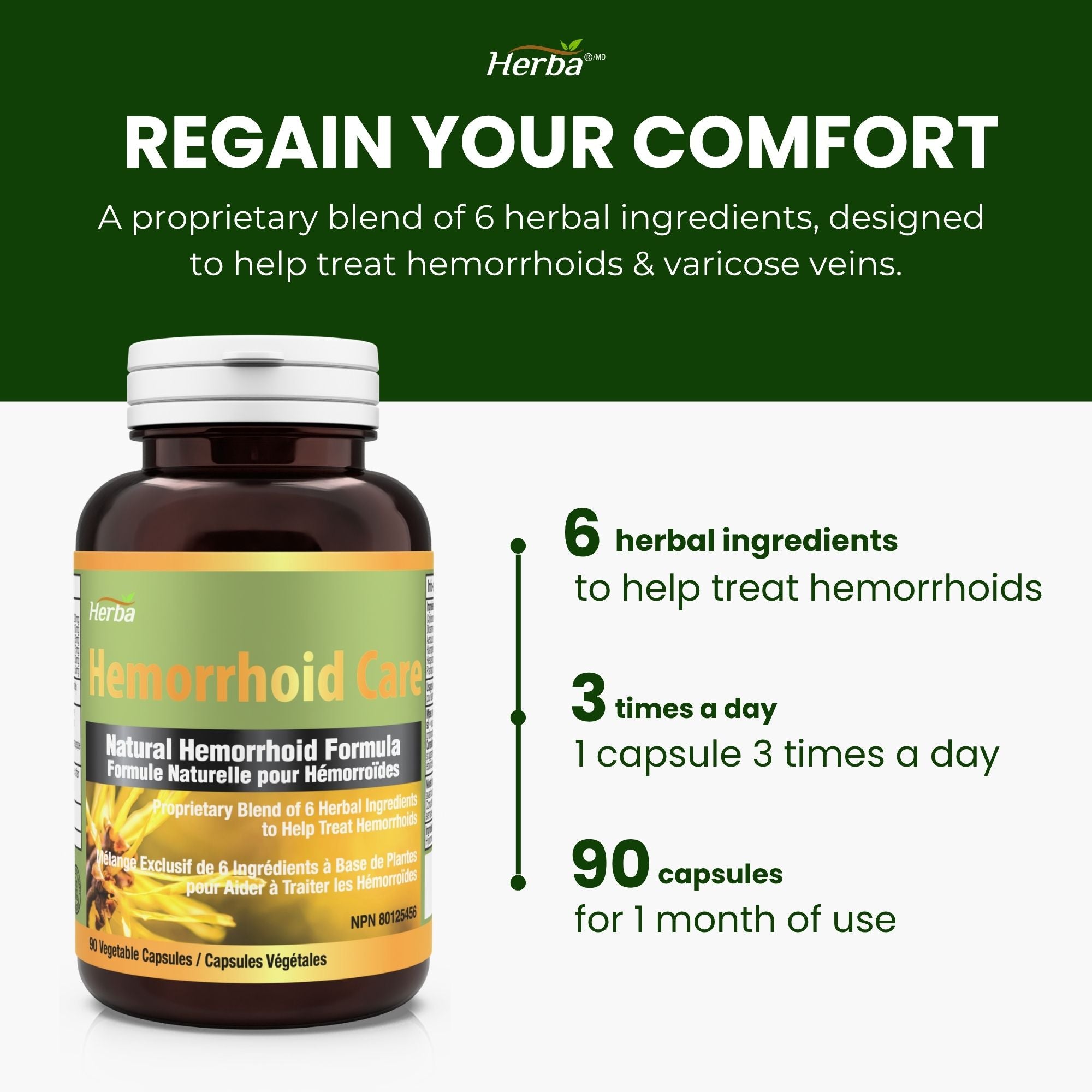 Soins des hémorroïdes - 90 capsules