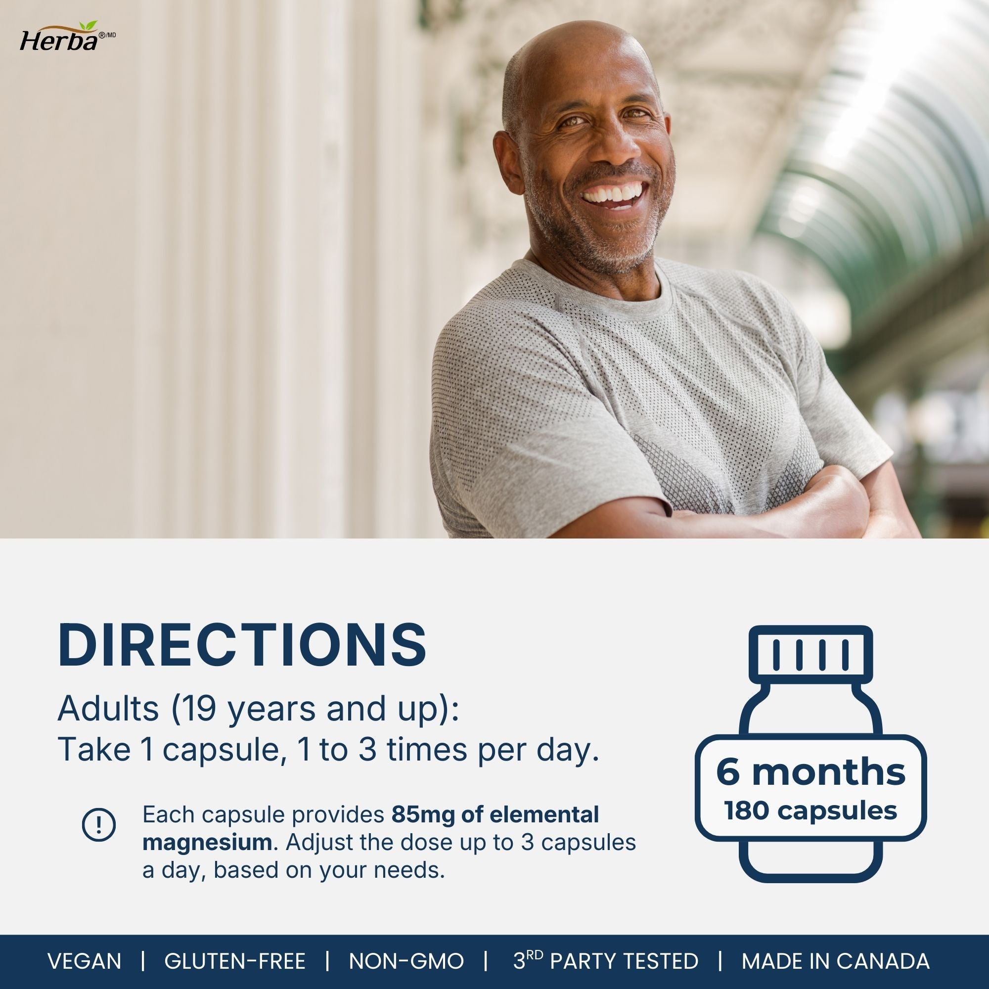 Complexe de Magnésium 10 en 1 – 180 Capsules | Sans oxyde de magnésium | Fabriqué au Canada