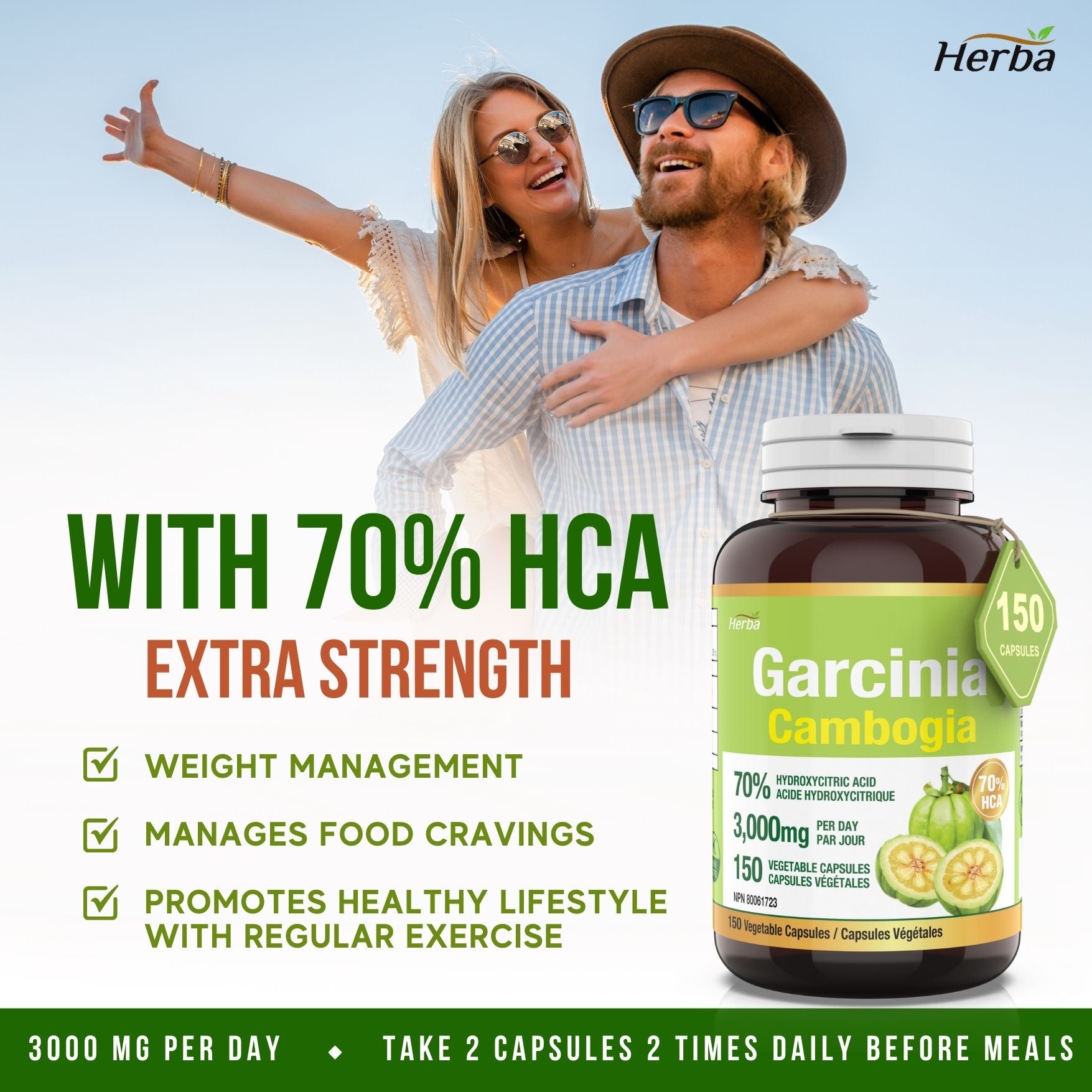 Garcinia Cambogia Extract – 70% HCA  | 150 Vegetable Capsules