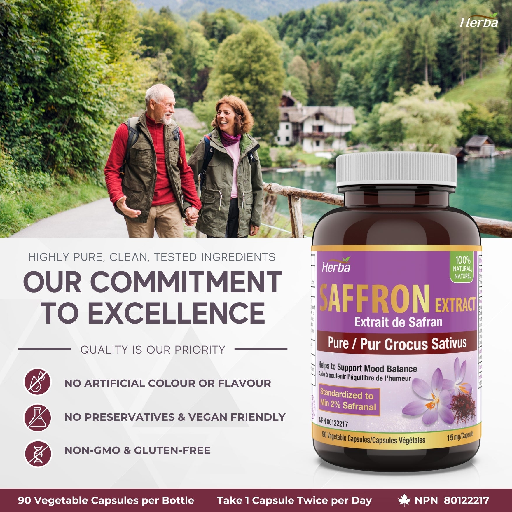 Saffron Supplement – 90 Capsules | Saffron Extract Standardized to 2% Safranal