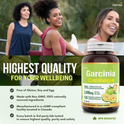 Garcinia Cambogia Extract – 70% HCA  | 150 Vegetable Capsules