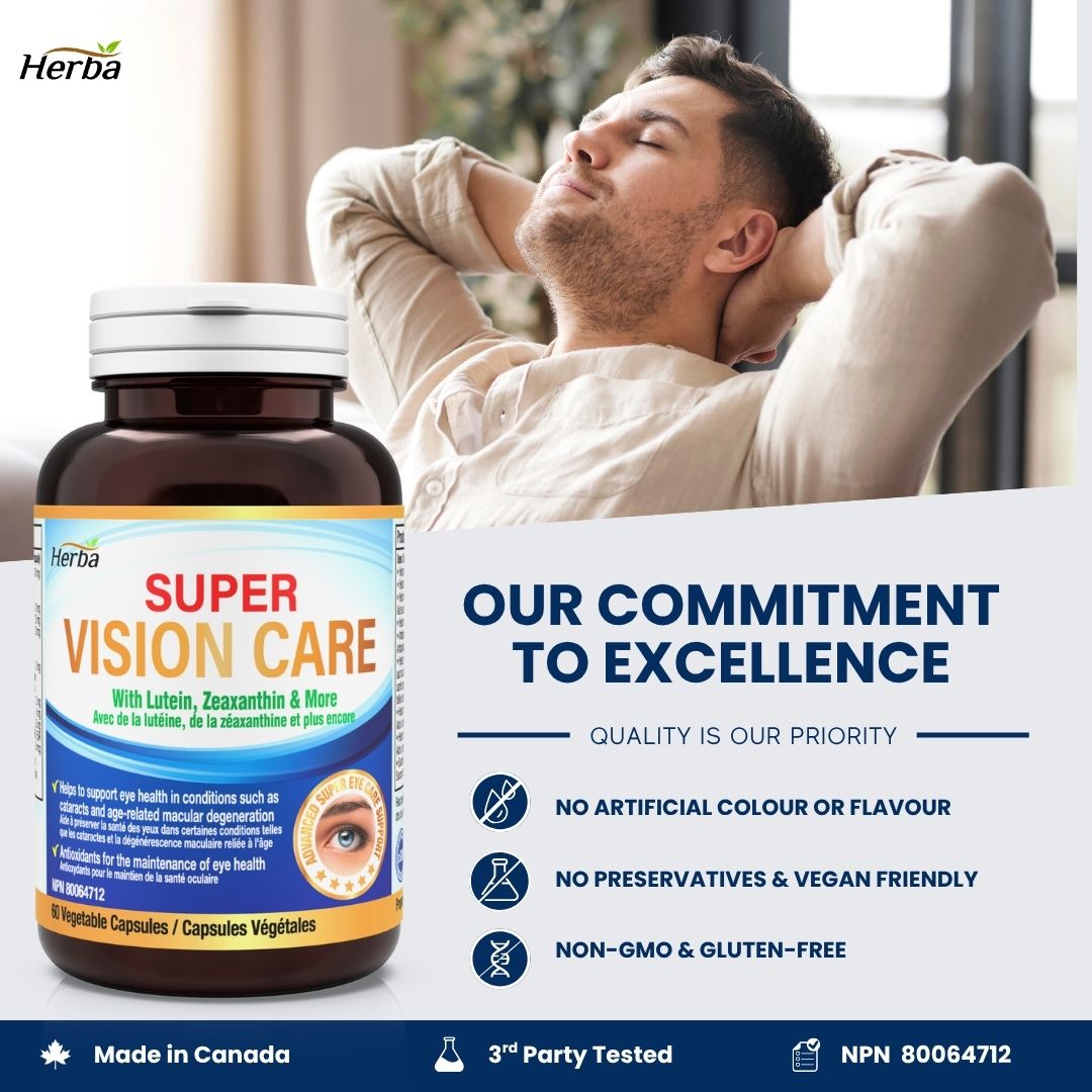 Vision Care Eye Vitamins with Lutein and Zeaxanthin Supplement – 60 Capsules