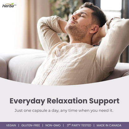 Herba L-Theanine Supplement 250mg – 240 Capsules | Promotes Relaxation Without Drowsiness | Anxiety Relief Support | 8 Month Supply | Made in Canada