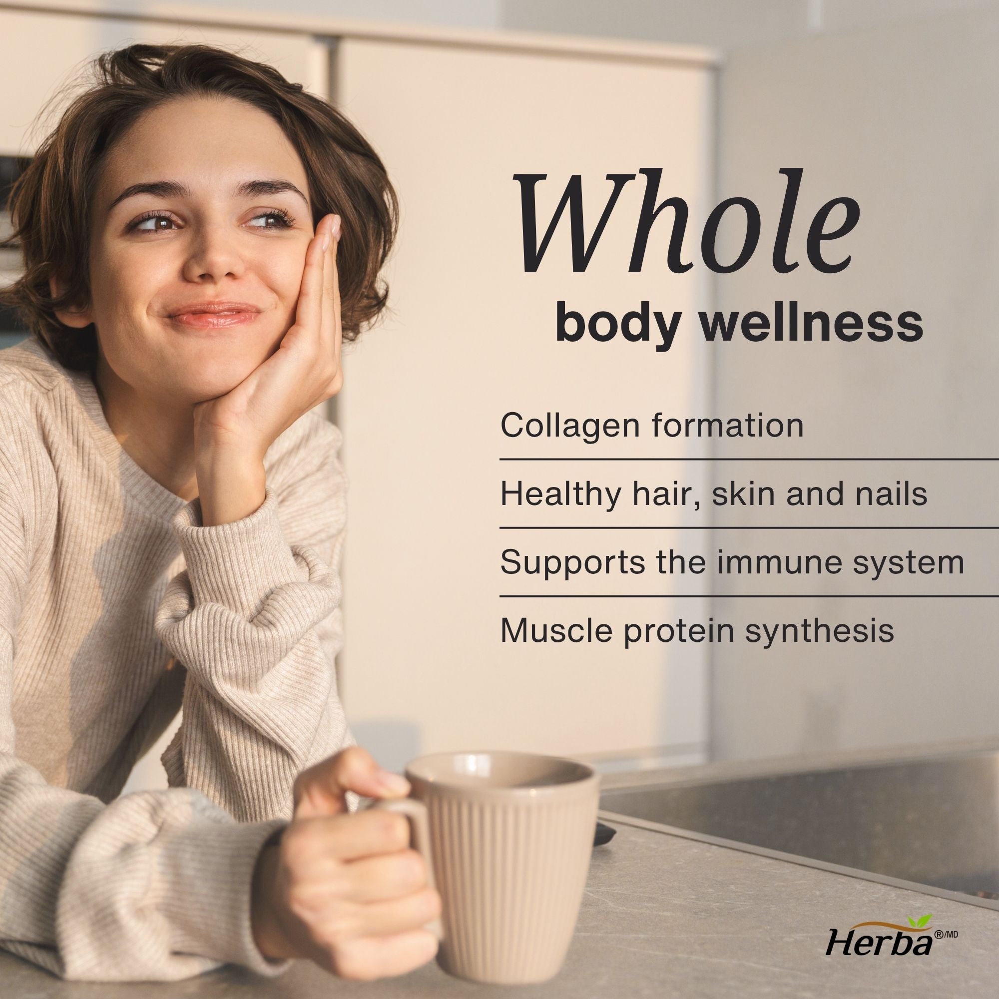Marine Collagen Powder with Hyaluronic Acid, Vitamin C, and Biotin – 305g | Made in Canada