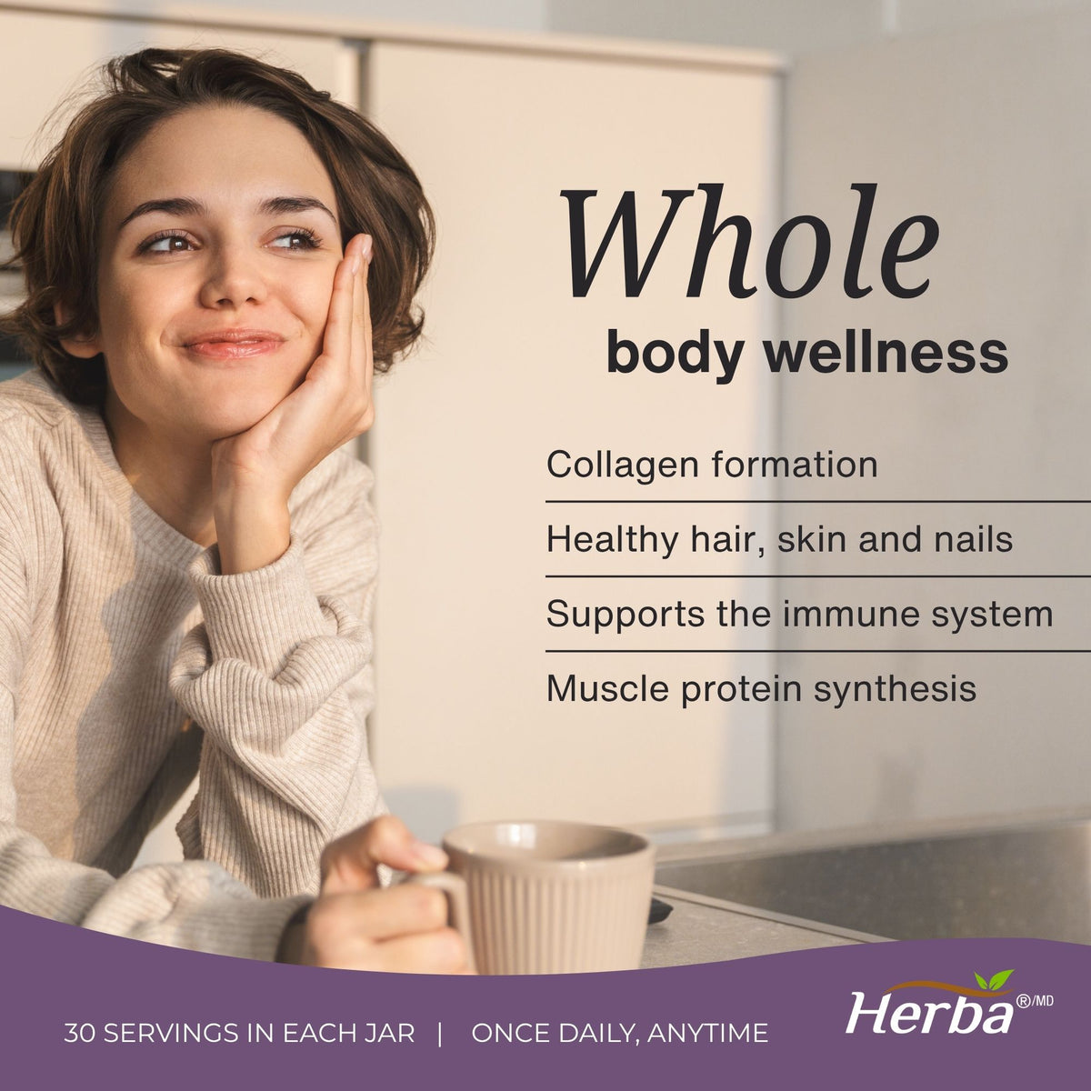 Marine Collagen Powder with Hyaluronic Acid, Vitamin C, and Biotin – 305g | Made in Canada