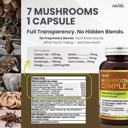 Mushroom Complex Supplements – 120 Capsules