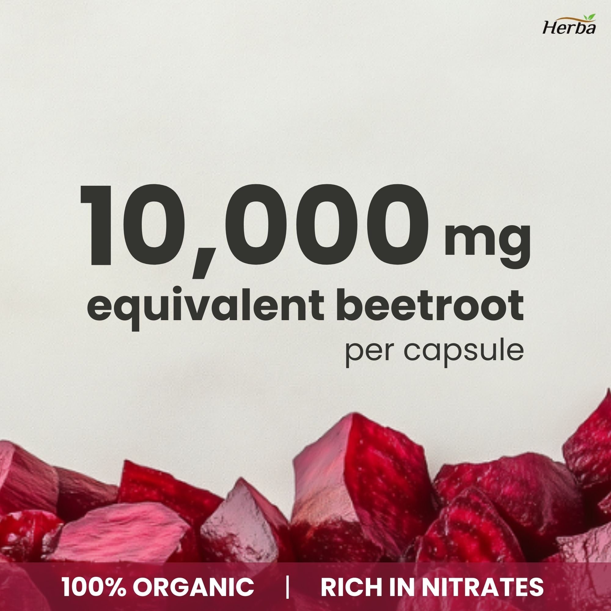 Organic Beet Root Supplement - 180 Capsules | 10,000mg Equivalent - 20:1 Extract Beetroot | Made in Canada