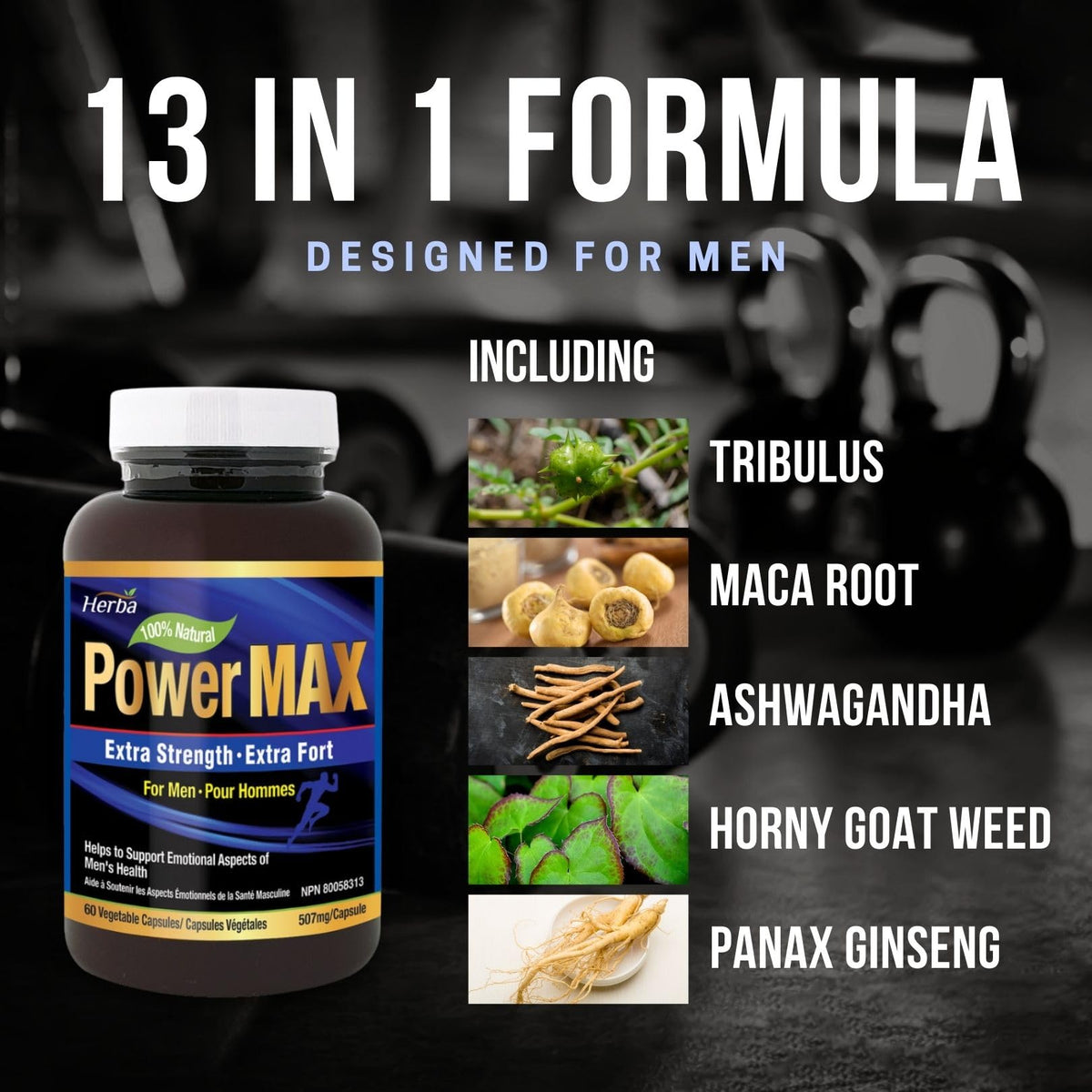 Extrait D'Herbe De Chèvre Cornée Avec Maca - 30 Capsules - 13100 Mg - Sans Gluten & OGM - Neuf