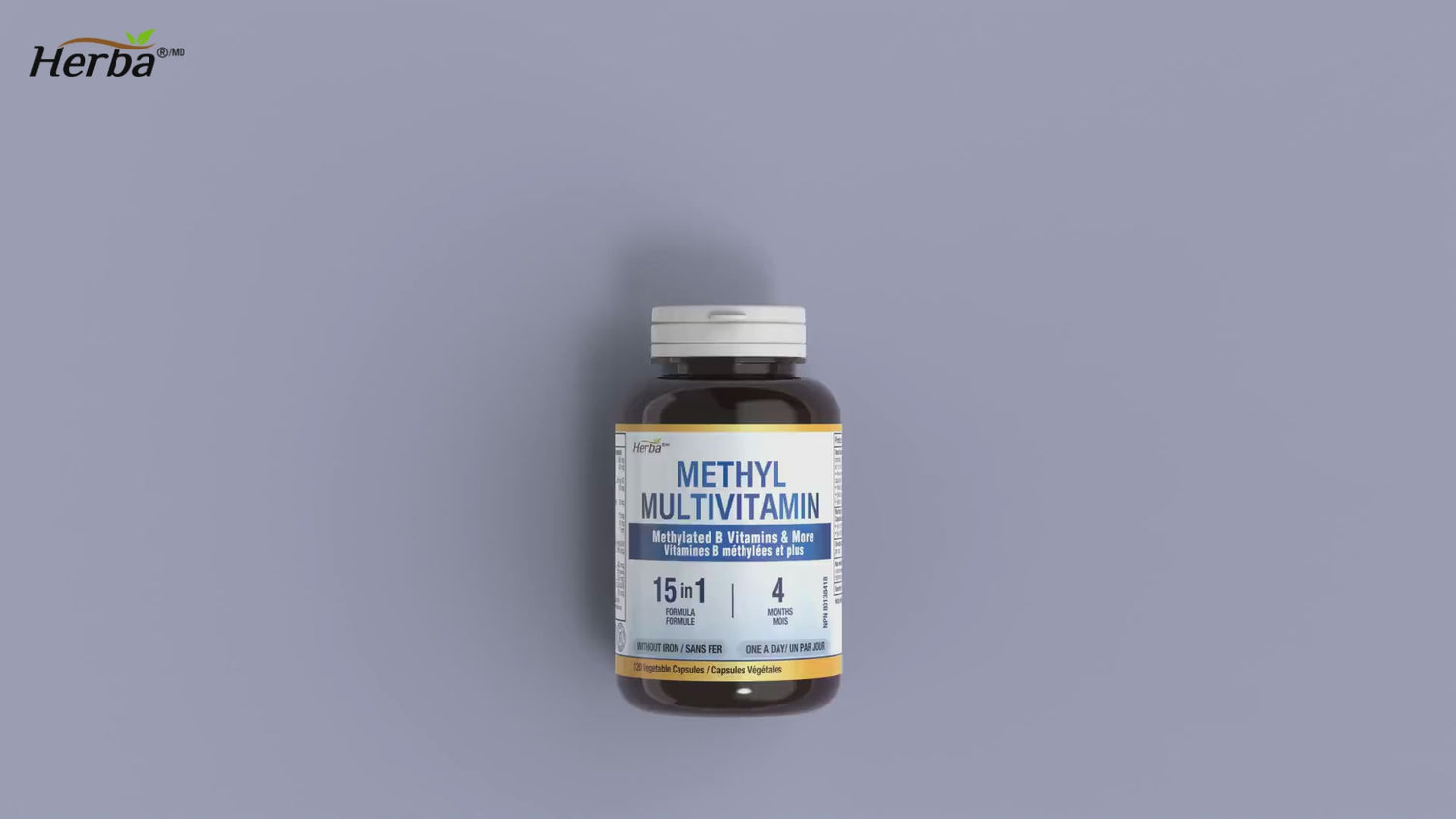 Methylated Multivitamin with TMG &amp; Full Methylated B Complex - 120 Capsules | 15 in 1 Formula | Made in Canada