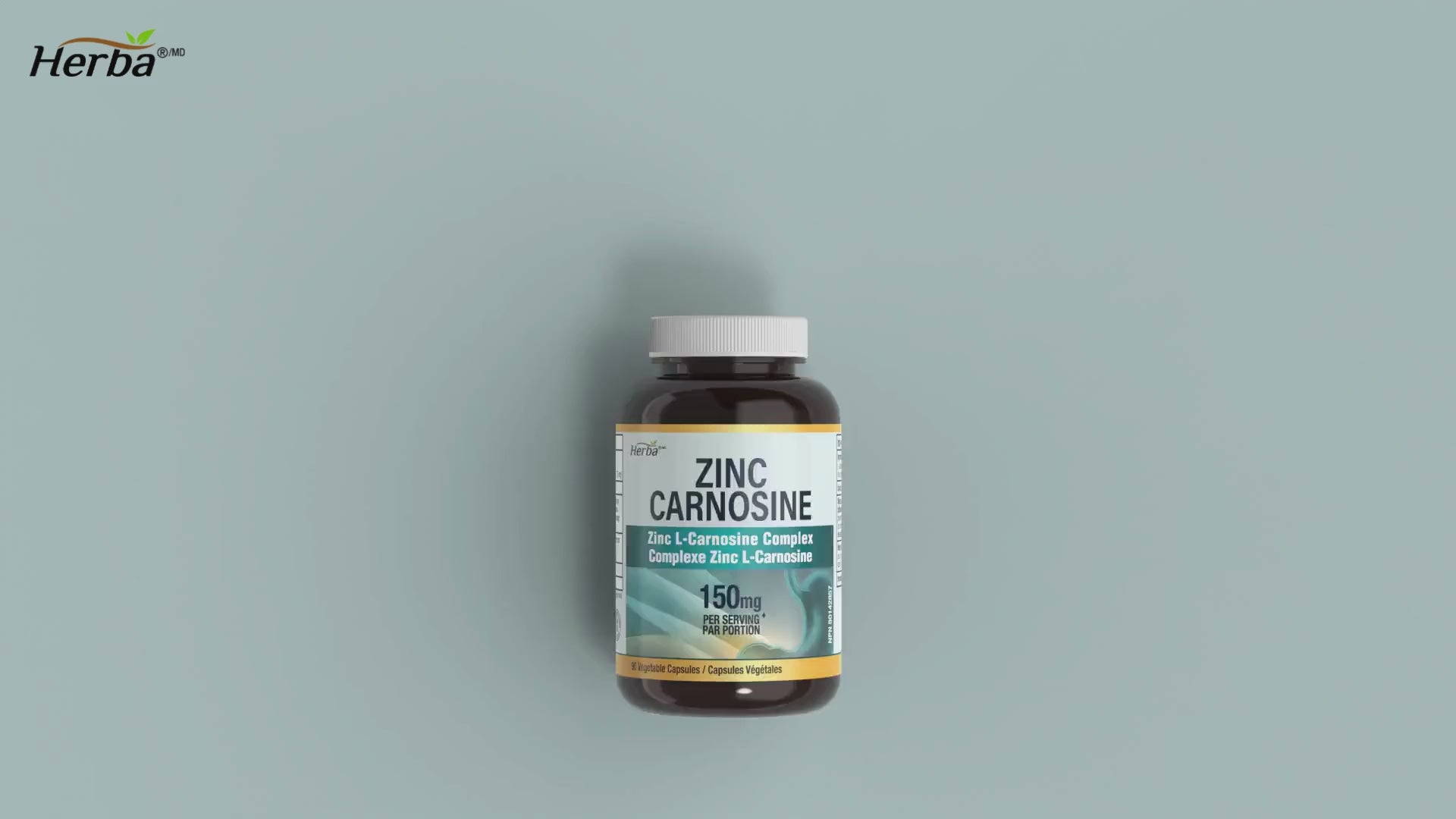 Supplément de Zinc Carnosine – 90 Capsules | 150mg Par Portion (75mg Par Capsule) | Fabriqué au Canada