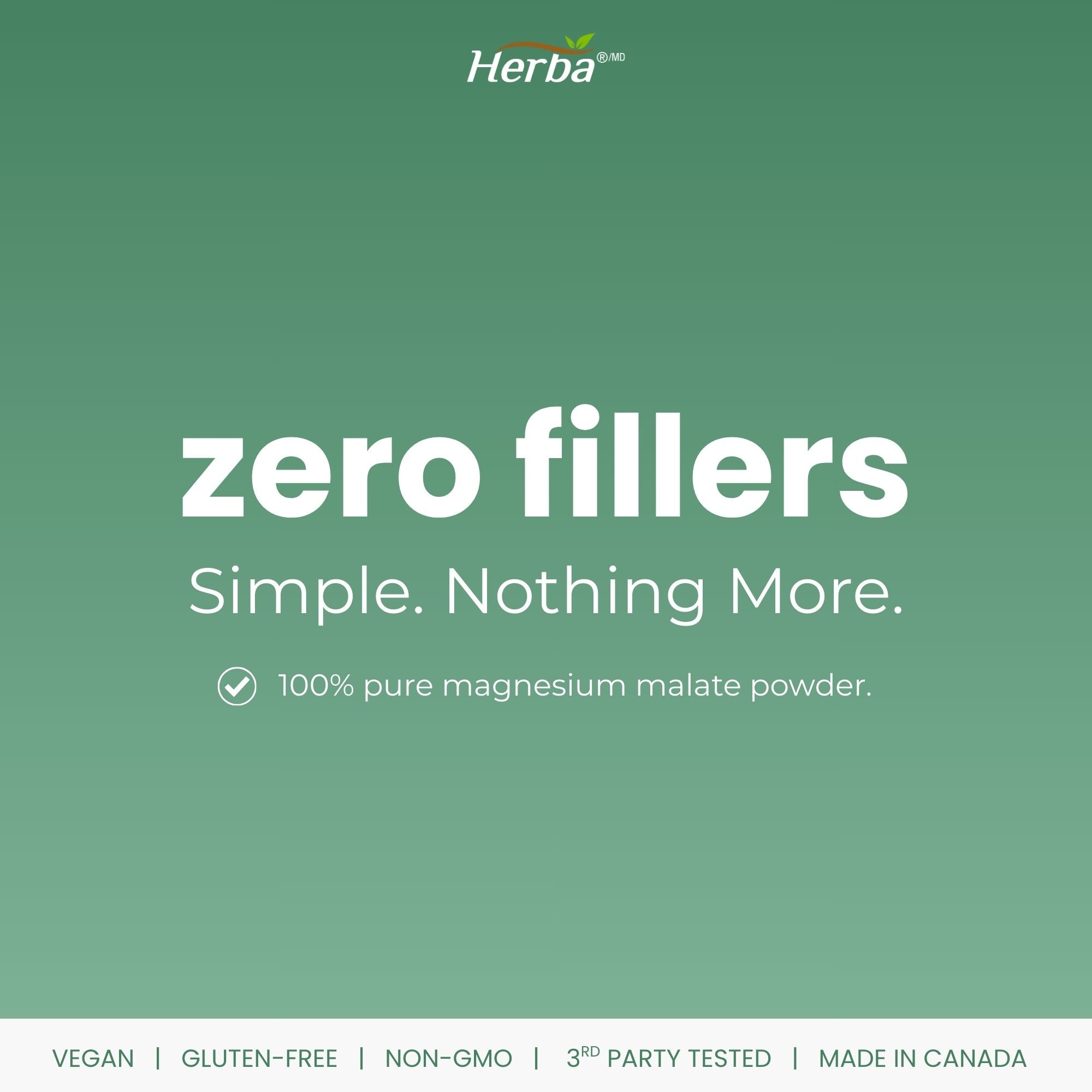 Poudre de Malate de Magnésium 300g – 120 Portions | Approvisionnement de 4 Mois | 100% Pur Malate de Magnésium Naturel | Fabriqué au Canada