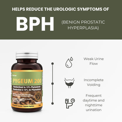 Pygeum Supplement 200mg – 100 Capsules | Made in Canada