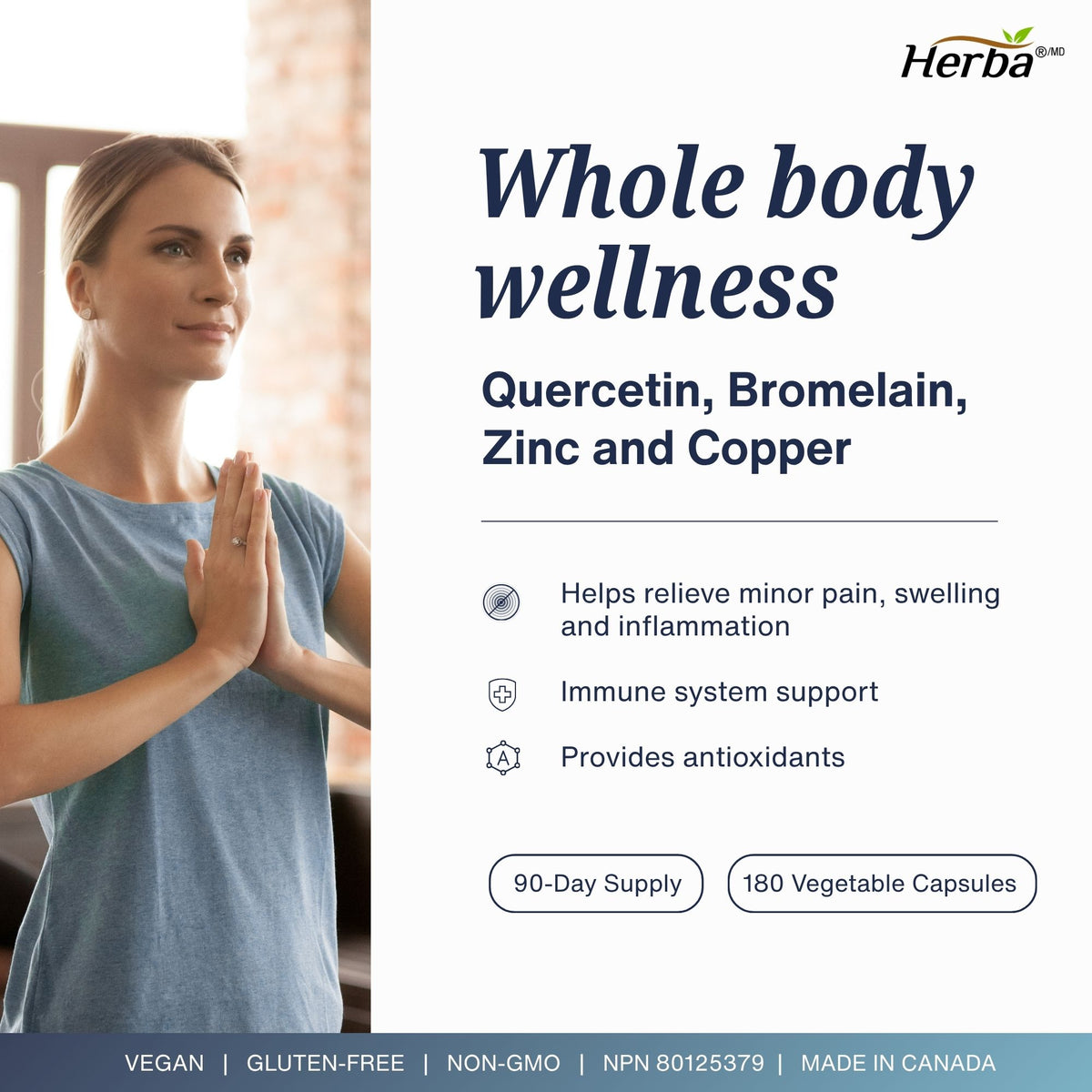 Quercetin with Bromelain, Zinc &amp; Copper - 180 Capsules